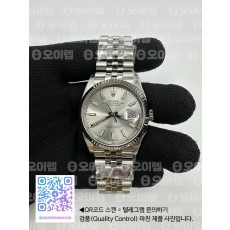 CLEAN공장 롤렉스 데이저스트 36 실버다이얼 플루티드베젤 쥬빌레브레이슬릿 DateJust 36 126234 Clean 1:1 Best Edition 904L Steel Silver Stick Dial on Jubilee Bracelet VR3235 클린공장