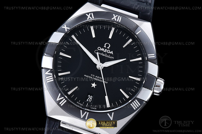 VS공장 오메가 컨스텔레이션 블랙다이얼 블랙가죽스트랩 Constellation Co-Axial 41mm Blk SS/LE Black VSF A8900(SB)