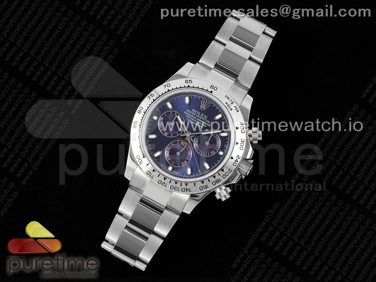 OM공장 롤렉스 스틸 데이토나 블루레이싱다이얼 브레이슬릿  Daytona 116509 SS OMF Best Edition Blue Stick Dial on SS Bracelet A7750