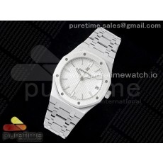 SF공장 오데마피게 로얄오크 15500 스틸 화이트다이얼 브레이슬릿 Royal Oak 41mm 15500 SS SF 1:1 Best Edition White Dial on SS Bracelet SA4302 Super Clone