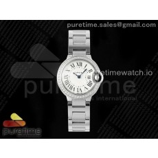 AF공장 까르띠에 발롱블루 28mm 화이트다이얼 다이아몬드베젤 브레이슬릿 Ballon Bleu Ladies 28mm SS AF 1:1 Best Edition White Dial Diamonds Bezel on SS Bracelet Ronda Quartz