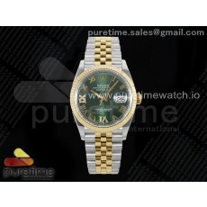 AP공장 롤렉스 데이저스트 36 옐로우골드콤비 그린다이얼 로만인덱스 브레이슬릿 DateJust 36 126233 APF 1:1 Best Edition 904L Steel Green Diamond Roman Dial on Jubilee Bracelet VR3235