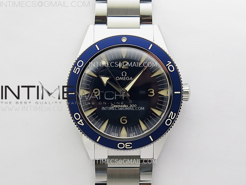 VS공장 오메가 씨마스터 헤리티지 블루다이얼 브레이슬릿 Seamaster 300 Heritage VSF 1:1 Best Edition Blue Dial on SS Bracelet A8912 Super Clone